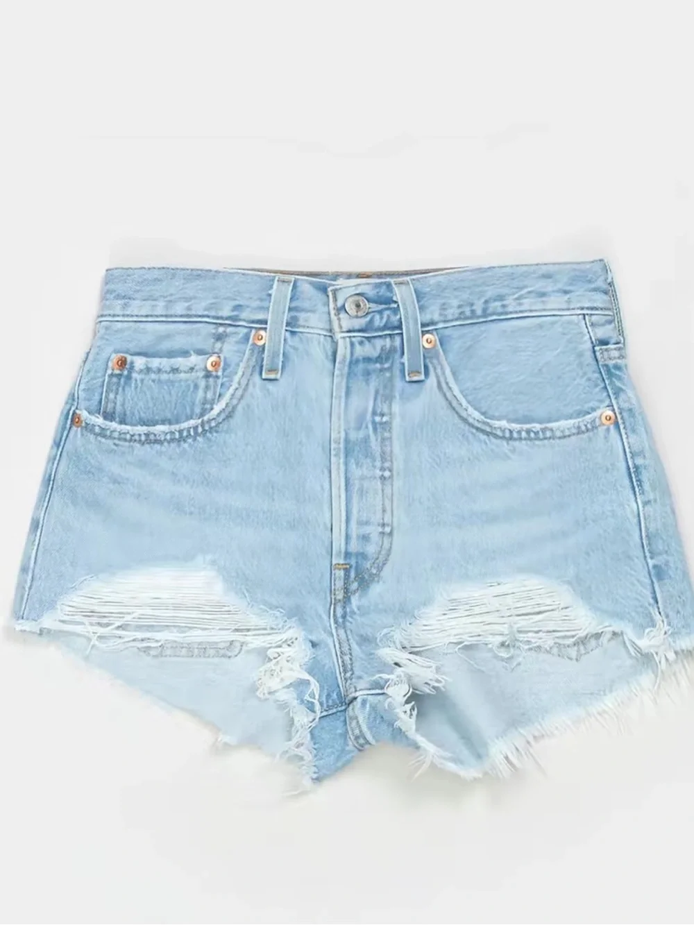 Levi's 501 Original Fit Distressed High-Rise Denim Shorts